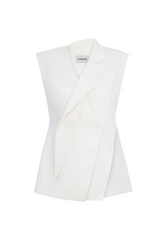 Weste Seattle White Linen von L'eskizzo
