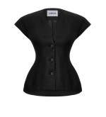 Weste Rochefort Schwarz Linen von L'eskizzo