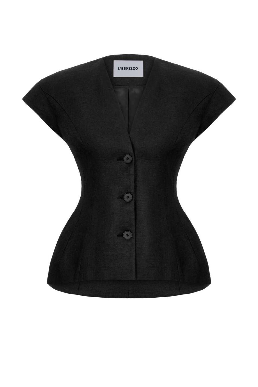 Weste Rochefort Schwarz Linen von L'eskizzo