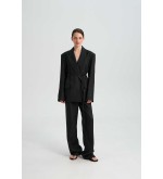 Brussel Scwarz Leinen Blazer von L'eskizzo