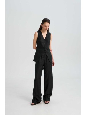 Hose Sorento Black Linen von L'eskizzo