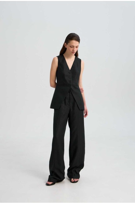 Hose Sorento Black Linen von L'eskizzo