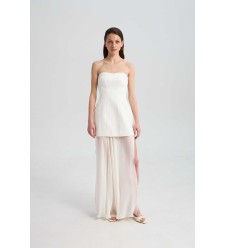 Kleid Monpazier White Linen von L'eskizzo