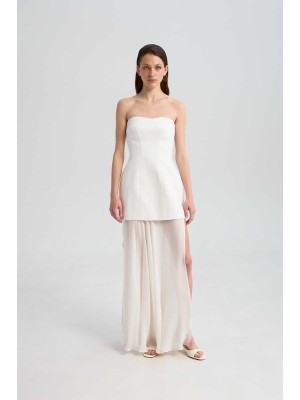 Kleid Monpazier White Linen von L'eskizzo
