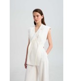 Weste Seattle White Linen von L'eskizzo