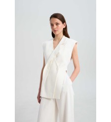 Weste Seattle White Linen von L'eskizzo