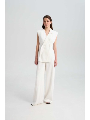 Weste Seattle White Linen von L'eskizzo