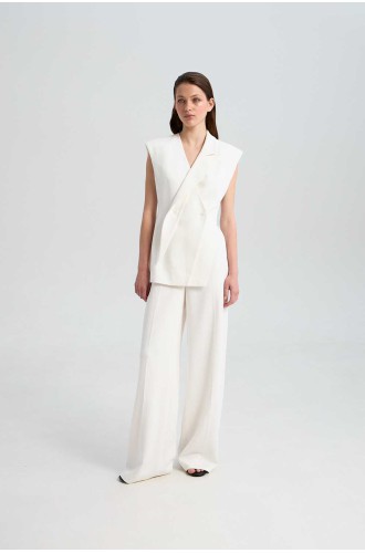 Weste Seattle White Linen von L'eskizzo