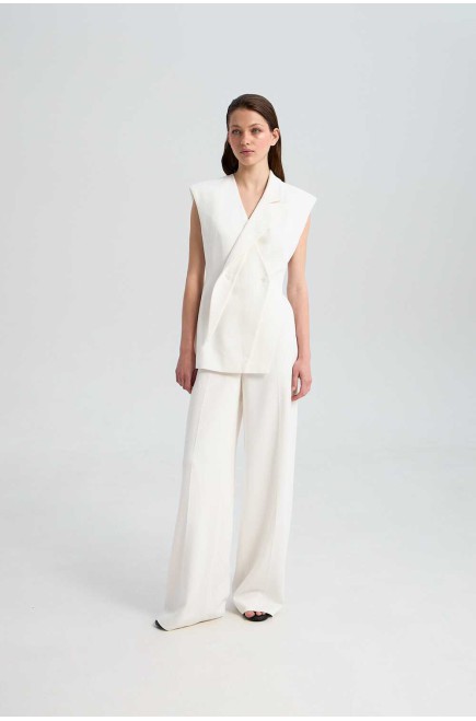 Weste Seattle White Linen von L'eskizzo