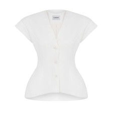 Weste Rochefort Weiß Linen von L'eskizzo