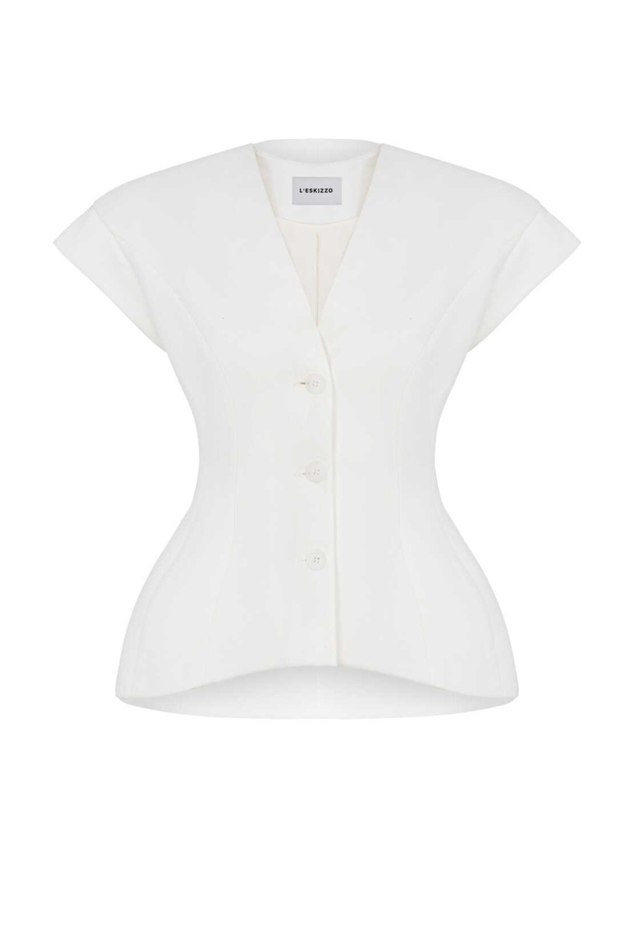 Weste Rochefort Weiß Linen von L'eskizzo