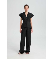 Weste Rochefort Schwarz Linen von L'eskizzo Weste Rochefort Schwarz Linen von L'eskizzo