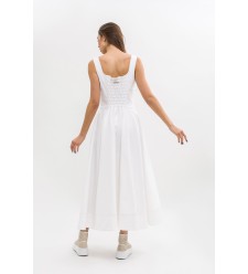 Maha Langes Baumwollkleid (Weiß)