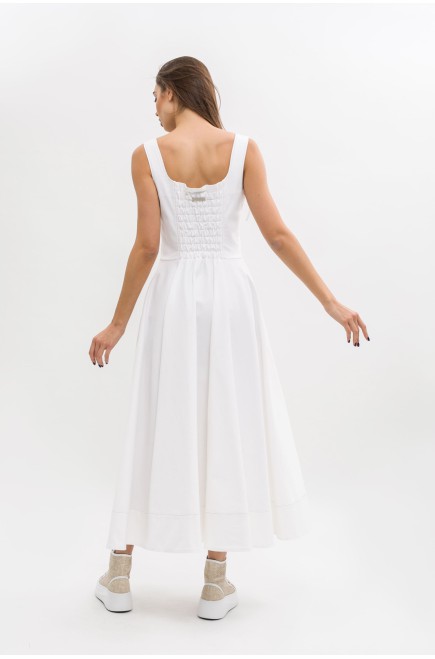 Maha Langes Baumwollkleid (Weiß)