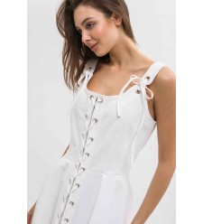 Maha Langes Baumwollkleid (Weiß)