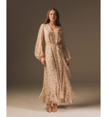 Maha Langes Kleid mit Print (Sand)