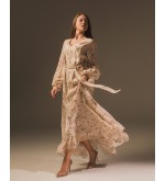Maha Langes Kleid mit Print (Sand)