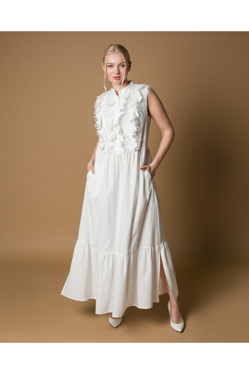 Maha Maxi-Kleid mit Rüschen