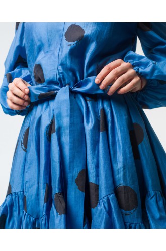 Maha Mini-Kleid mit Keilen (Blau)