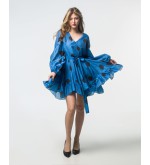 Maha Mini-Kleid mit Keilen (Blau)
