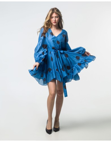 Maha Mini-Kleid mit Keilen (Blau)