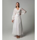 Maha Langes Kleid aus Crinkle-Tencel (Weiß)