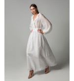 Maha Langes Kleid aus Crinkle-Tencel (Weiß)