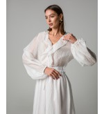 Maha Langes Kleid aus Crinkle-Tencel (Weiß)