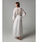 Maha Langes Kleid aus Crinkle-Tencel (Weiß)