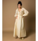 Maha Langes Kleid aus Crinkle-Tencel (Ecru)