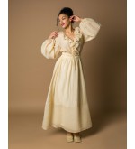 Maha Langes Kleid aus Crinkle-Tencel (Ecru)
