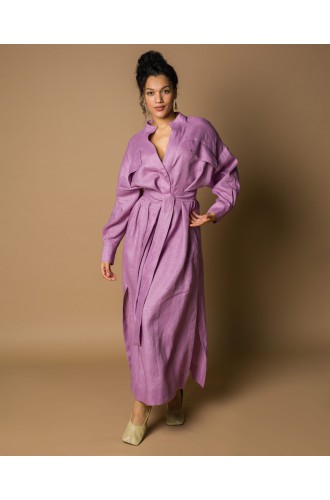 Maha Leinenkleid-Hemd aus Naturleinen