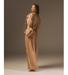 Maha Anzug: Jacke und Hose aus Naturleinen (Sand)