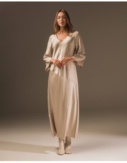 Maha Langes Kleid mit Print (Sand)