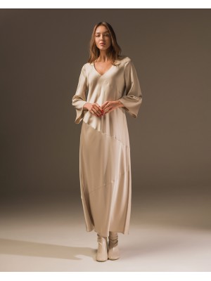 Maha Langes Kleid mit Print (Sand)