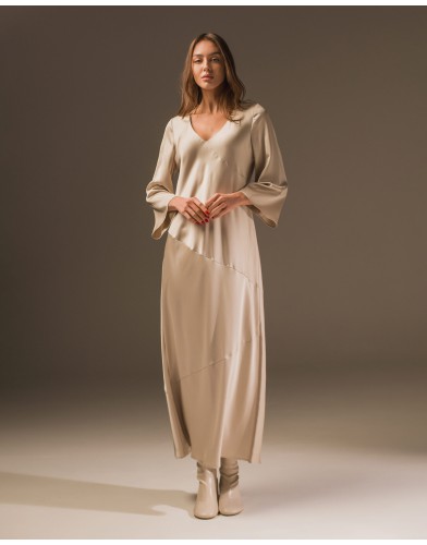Maha Langes Kleid mit Print (Sand)