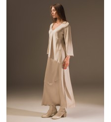Maha Langes Kleid mit Print (Sand)