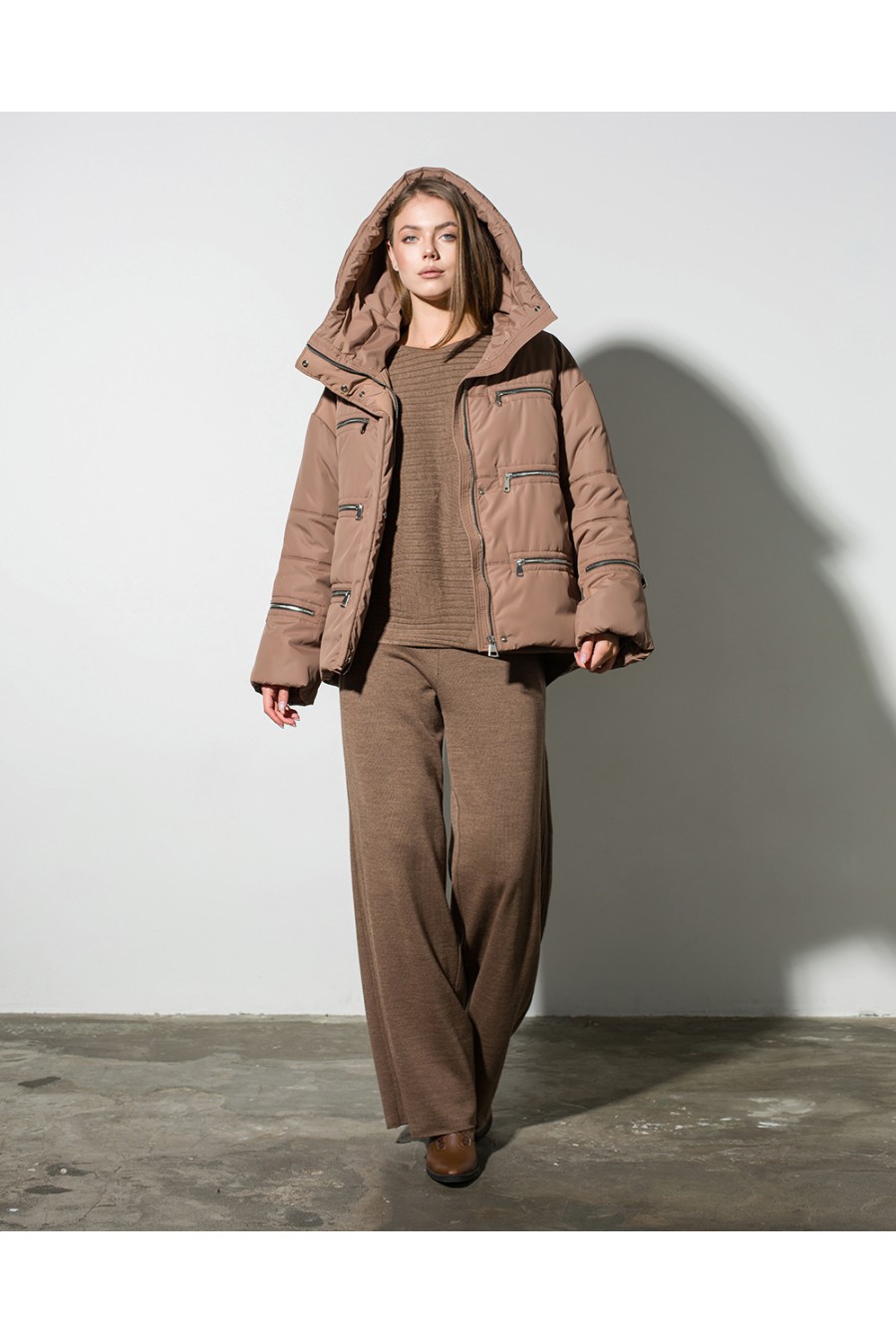 Maha Gesteppte Jacke mit Metall-Reißverschlüssen