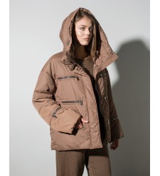 Maha Gesteppte Jacke mit Metall-Reißverschlüssen