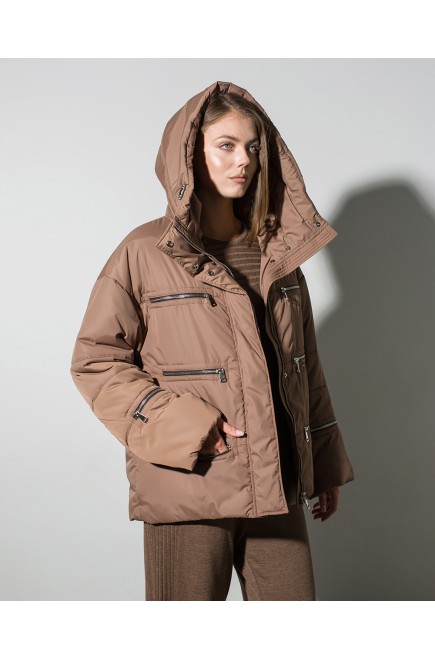 Maha Gesteppte Jacke mit Metall-Reißverschlüssen