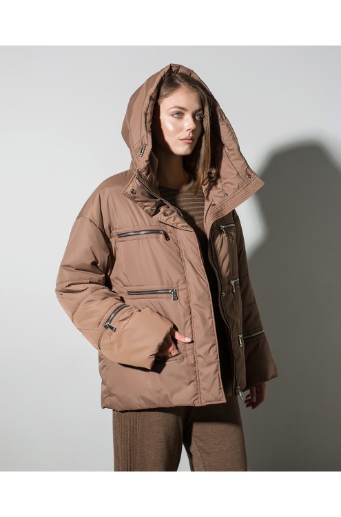 Maha Gesteppte Jacke mit Metall-Reißverschlüssen