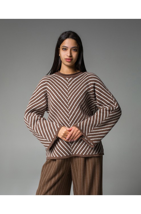 Maha Pullover mit Diagonalstreifen
