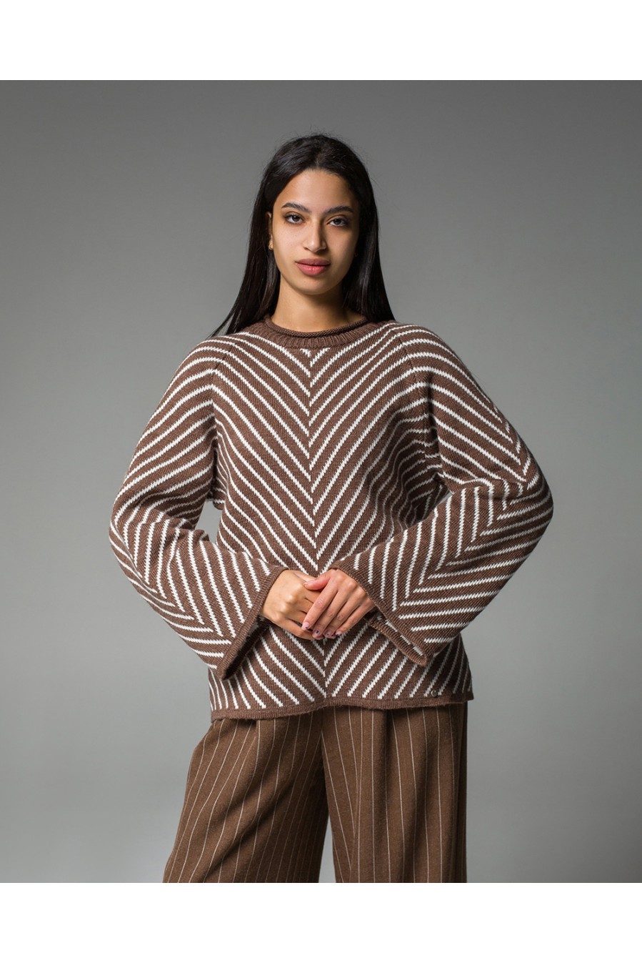 Maha Pullover mit Diagonalstreifen