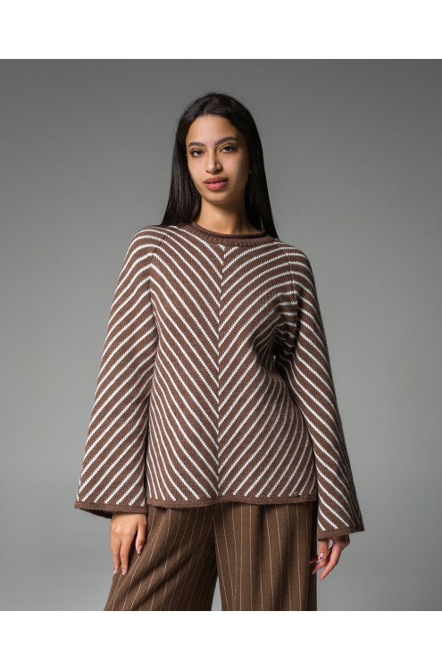 Maha Pullover mit Diagonalstreifen