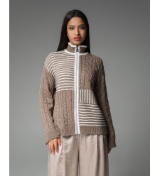 Maha Strickpullover mit Reißverschluss