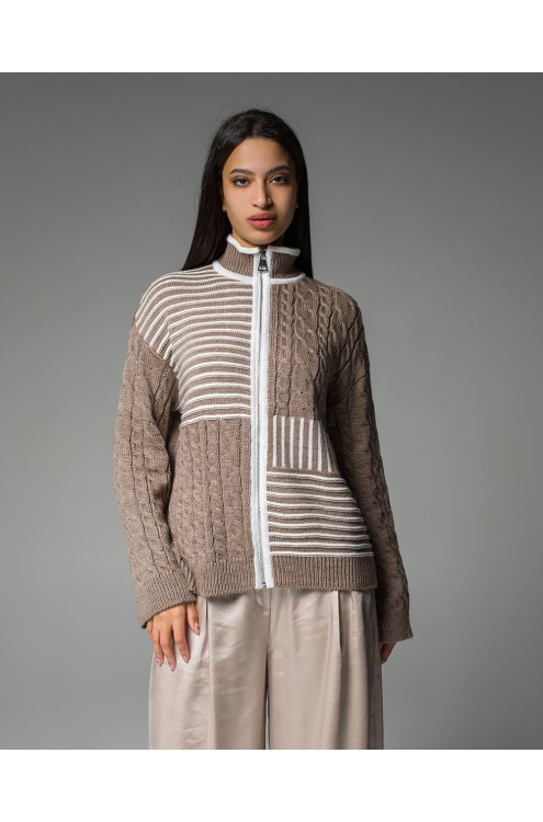 Maha Strickpullover mit Reißverschluss