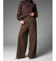 Maha Weite Hose mit offenem Reißverschluss Maha Weite Hose mit offenem Reißverschluss