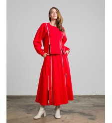 Maha Set: Sweatshirt & Rock mit Reißverschlüssen (Rot) Maha Set: Sweatshirt & Rock mit Reißverschlüssen (Rot)