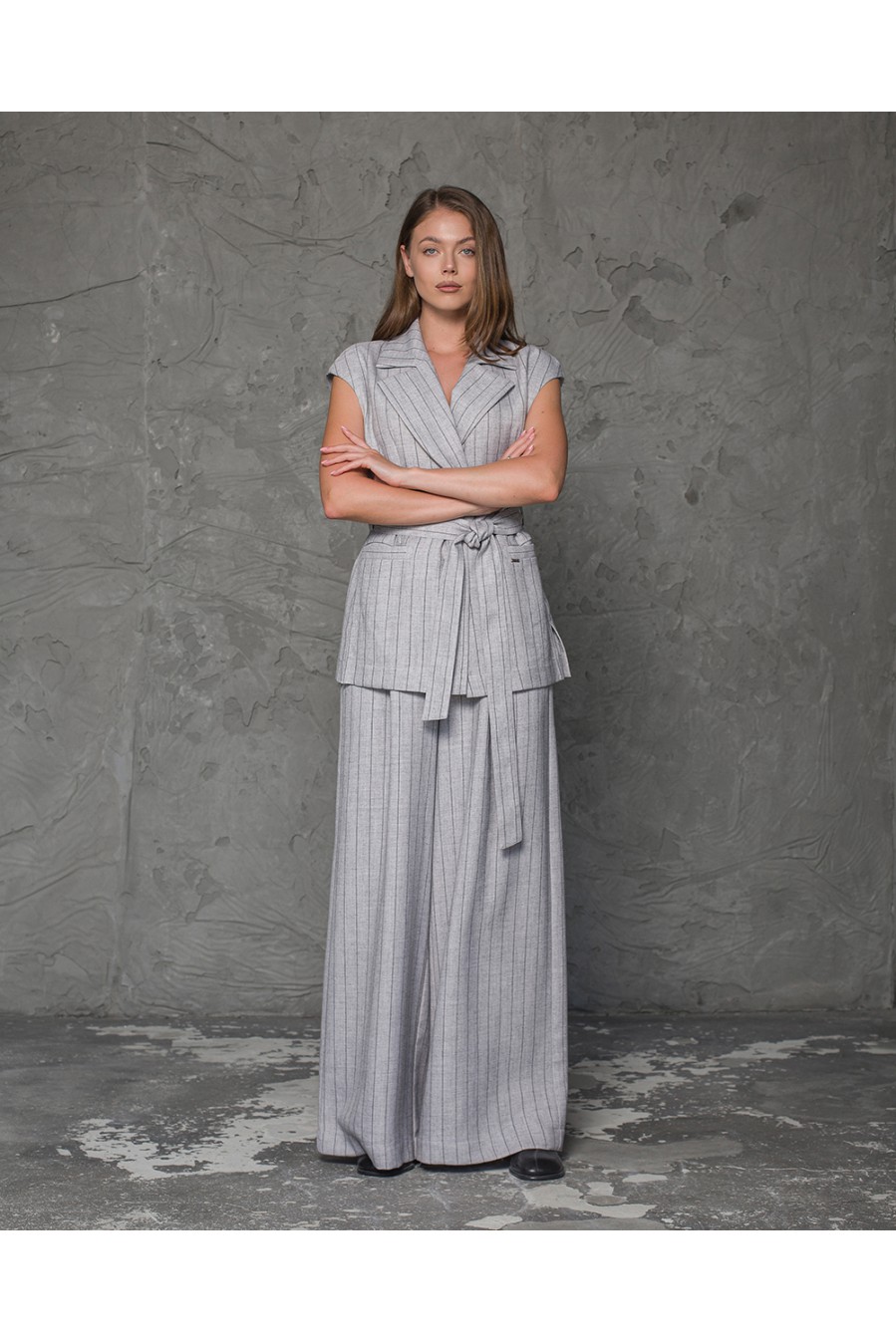 Maha Nadelstreifen-Set: Weste und Hose