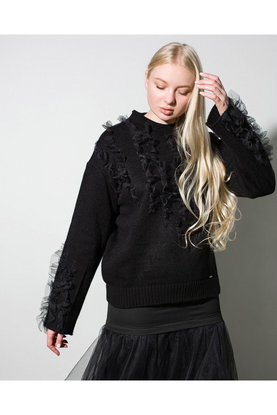 Maha Pullover mit Rüschen